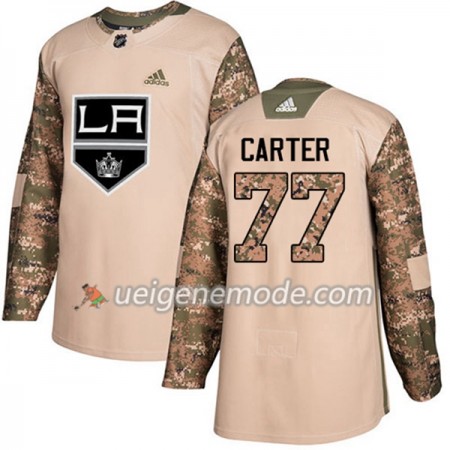 Herren Eishockey Los Angeles Kings Trikot Jeff Carter 77 Adidas 2017-2018 Camo Veterans Day Practice Authentic